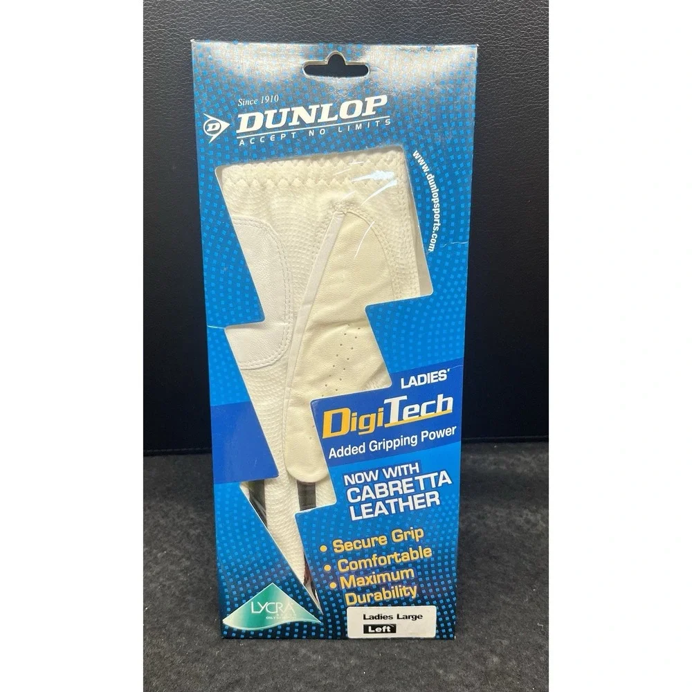 Dunlap‎ Digi Tech Leather Golf Glove White Ladies Large Left New